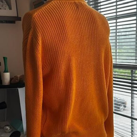 LONG SLEEVE COTTON BLEND KNITTED SWEATER -APRICOT/ORANGE -SZE M-M - Picture 8 of 8